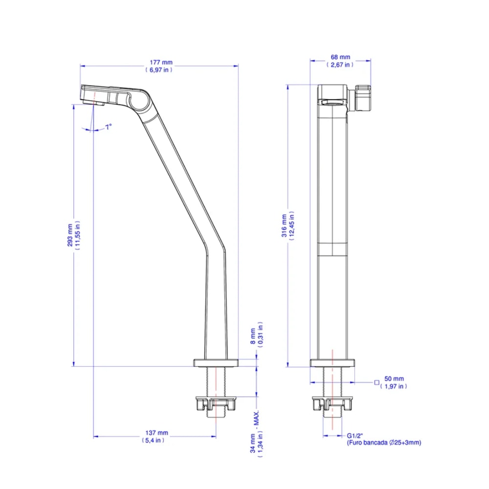 Torneira para Lavatório Docol Stillo Mesa Bica Alta Ouro Polido - 820343