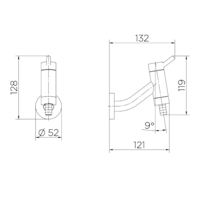 Torneira para Tanque Docol Nova Lóggica Parede Cromado - 01137806