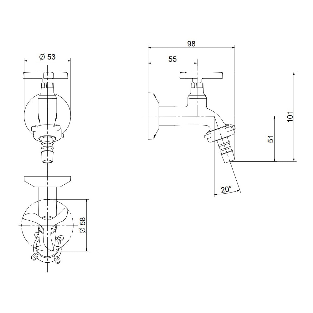 Torneira para Tanque Docol Nova Pertutti Bica Baixa Parede Cromado - 00903706