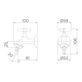 Torneira para Tanque Docol Primor Parede Cromada - 00672806