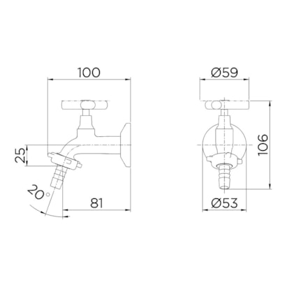 Torneira para Tanque Docol Primor Parede Cromada - 00672806