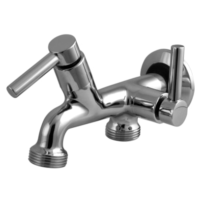 Torneira para Tanque Kimetais Alfa com Duas Saídas Parede Cromado - 1083 C01