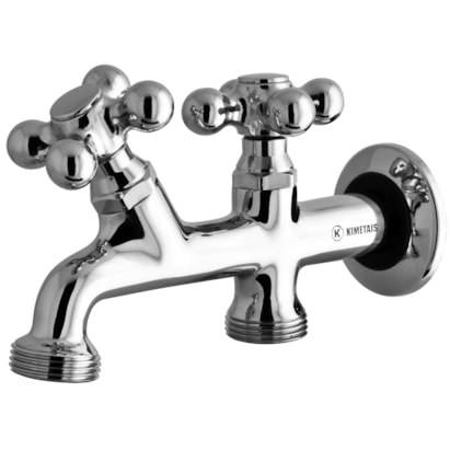 Torneira para Tanque Kimetais Classic Light com Duas Saídas Parede Cromado - 1083 C52