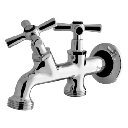 Torneira para Tanque Kimetais Golmax com Duas Saídas Parede Cromado - 1083 C08