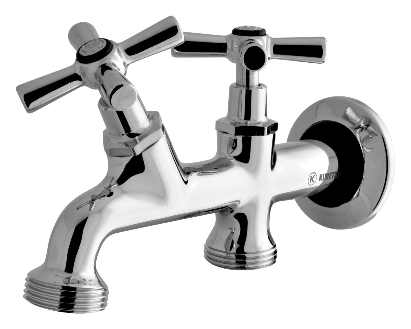 Torneira para Tanque Kimetais Golmax com Duas Saídas Parede Cromado - 1083 C08
