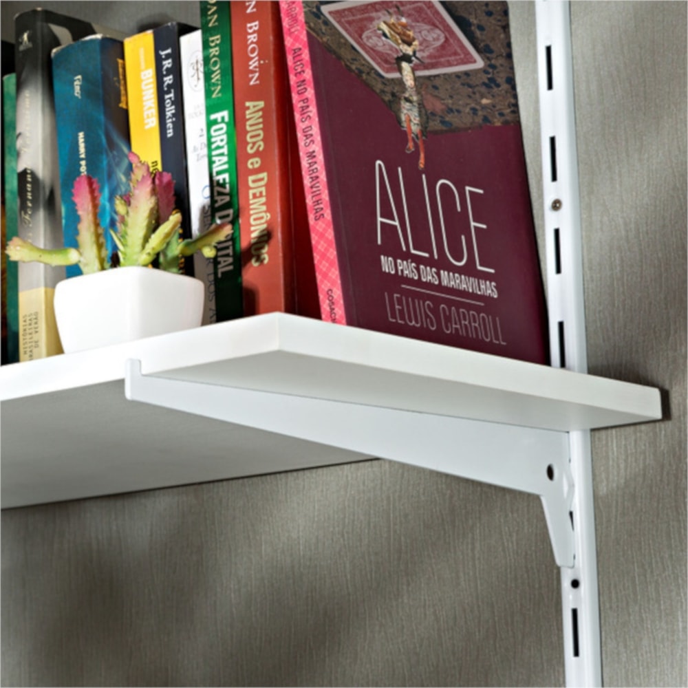 Trilho para Prateleira Aço Versátil Zincado Branco 500cm Fico - 6000050503