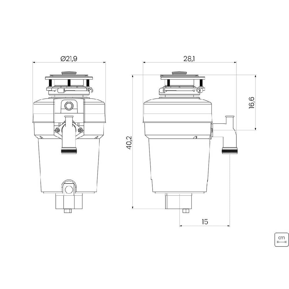 Triturador de Resíduos Tramontina para Cubas ou Pias 0.75HP 127V - 94522005