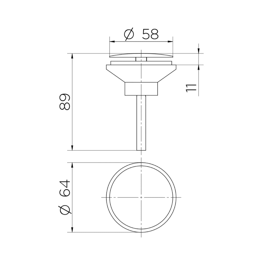 Válvula de Escoamento para Lavatório de Banheiro Oculta Docol 7/8 Grafite Escovado - 992670