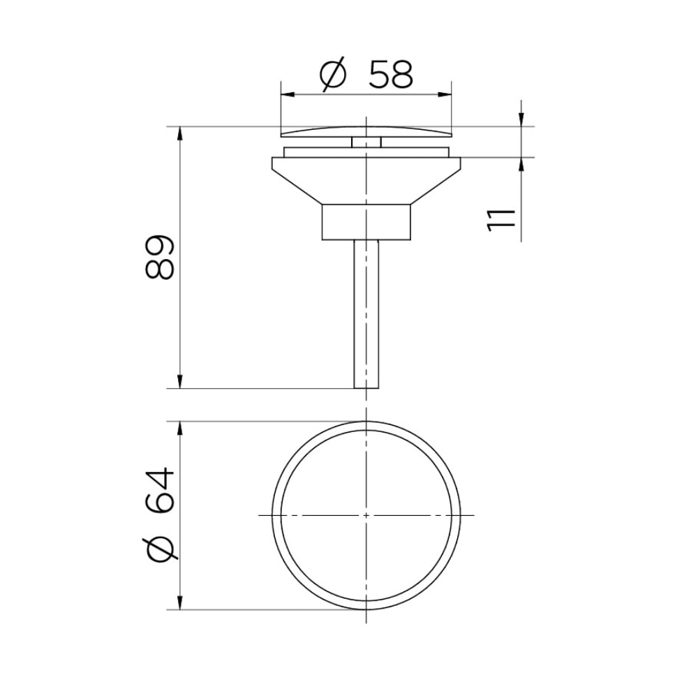 Válvula de Escoamento para Pia de Banheiro Oculta 7/8