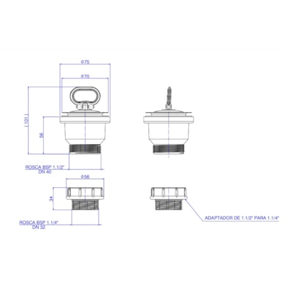 Válvula de Escoamento para Tanque Deca - 1606.C.DUO