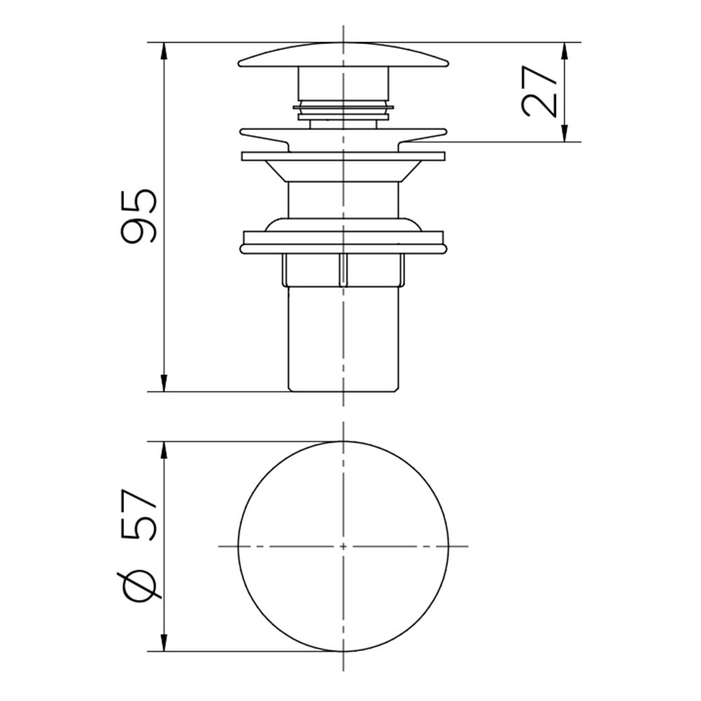Válvula de Escoamento Pia de Banheiro Docol Click Clack Cromada - 00922406