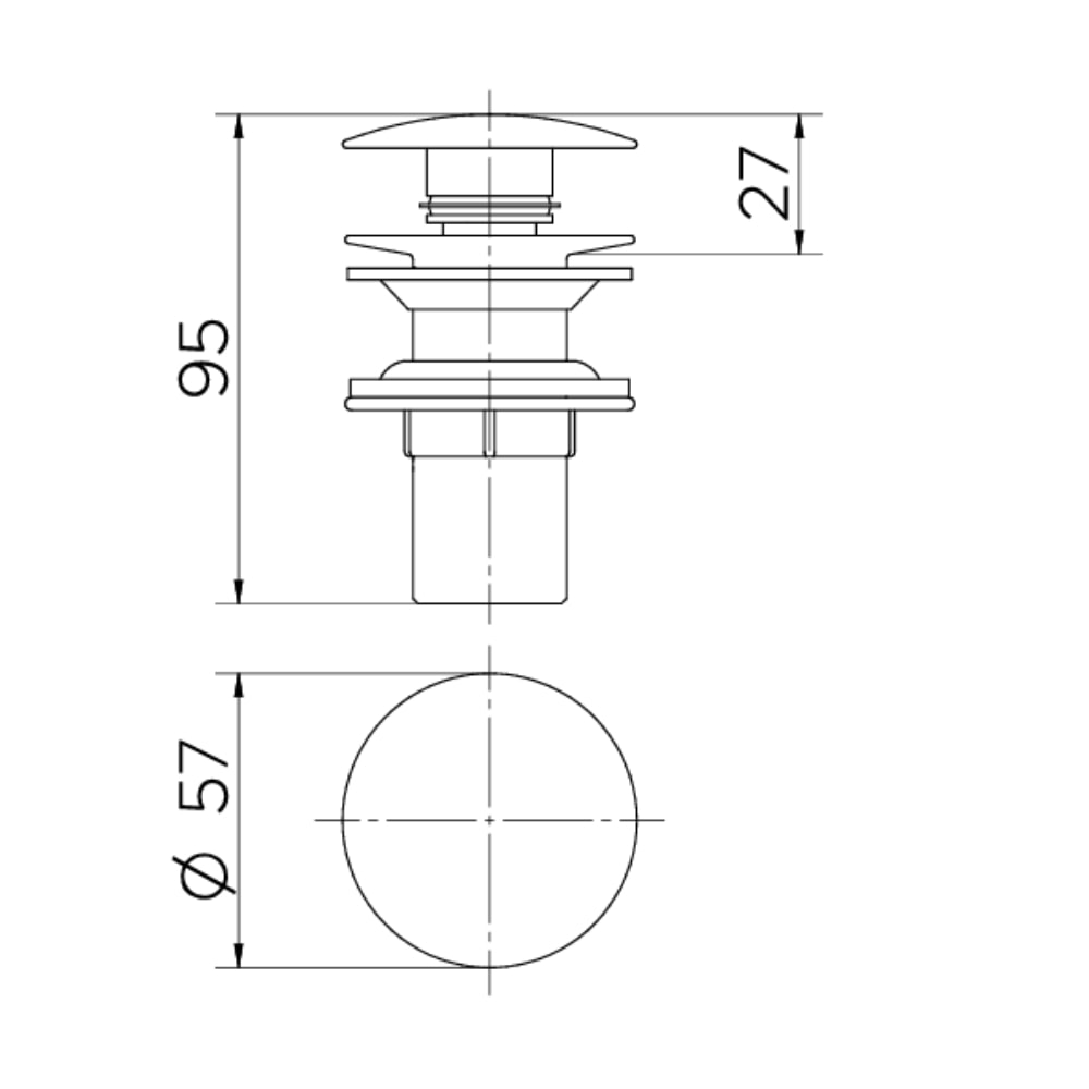 Válvula de Escoamento Pia de Banheiro Docol Click Clack Níquel Escovado - 90009224044