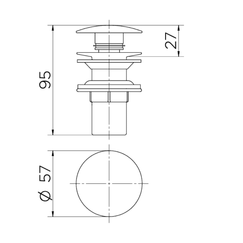 Válvula de Escoamento Pia de Banheiro Docol Click Clack Onix - 90009224156