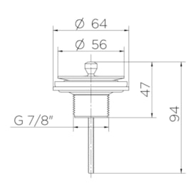 Válvula de Escoamento Pia de Banheiro Docol Universal com Tampa Cromada - 00444306
