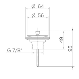 Válvula de Escoamento Pia de Banheiro Docol Universal Níquel Escovado - 90004863044