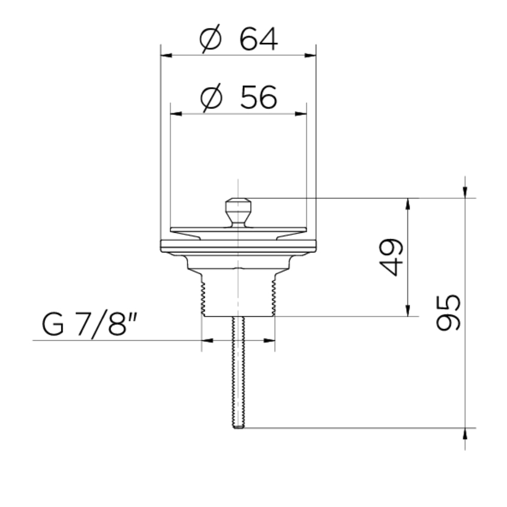 Válvula de Escoamento Pia de Banheiro Docol Universal Onix - 90004863156