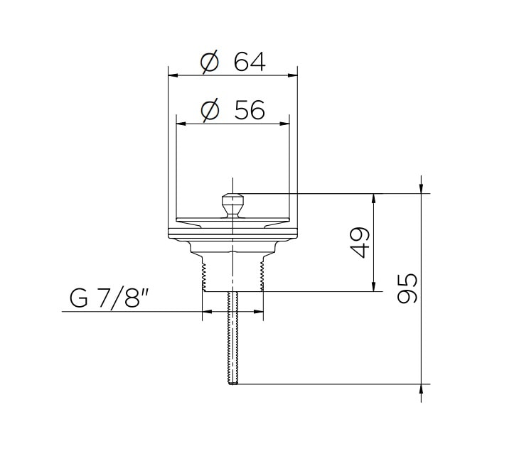 Válvula de Escoamento Pia de Banheiro Universal com Tampa Docol Arte Grafite Escovado - 00486370