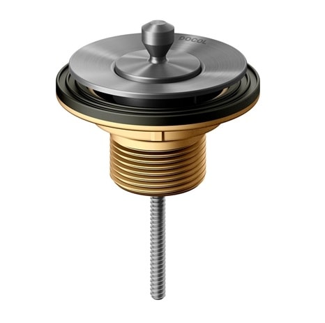 Válvula de Escoamento Pia de Banheiro Universal com Tampa Docol Arte Grafite Escovado - 00486370