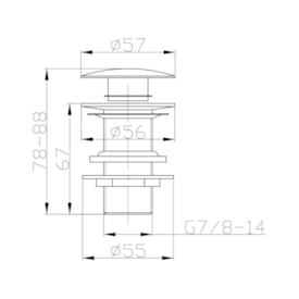 Válvula De Escoamento Redonda Para Lavatório Dax Click 7/8 Rose Gold - DAX-1013-RG