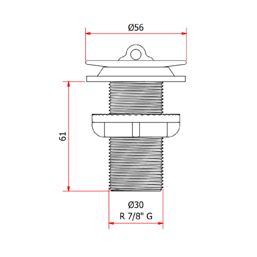 Válvula Escoamento Para Lavatório/Bidê 1602 SV000090 - Kimetais