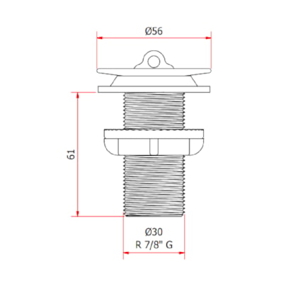 Válvula Escoamento Para Lavatório/Bidê 1602 SV000090 - Kimetais