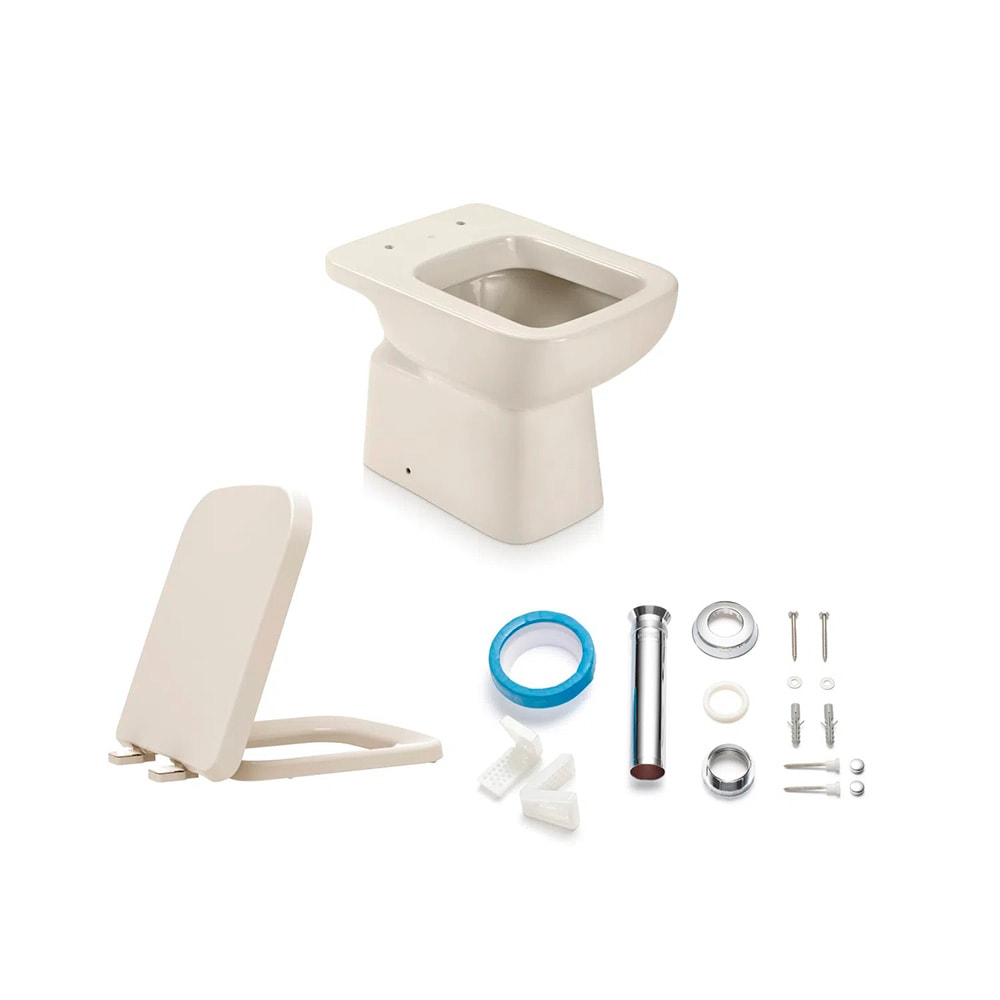 Vaso Sanitário Bacia Convencional + Acessórios Misti Icasa Palha - CBCMIS14