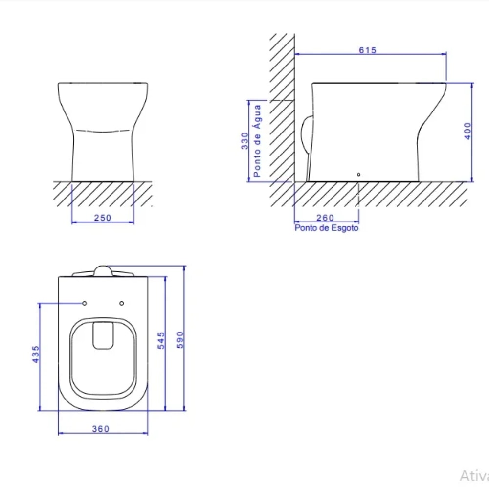 Vaso Sanitário Bacia Convencional Deca Axis Branca - P.47.17