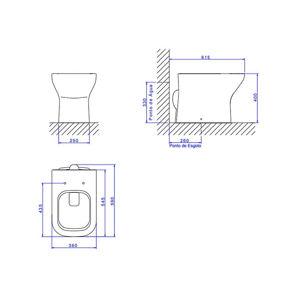 Vaso Sanitário Bacia Convencional Deca Axis Ebano - P.47.94