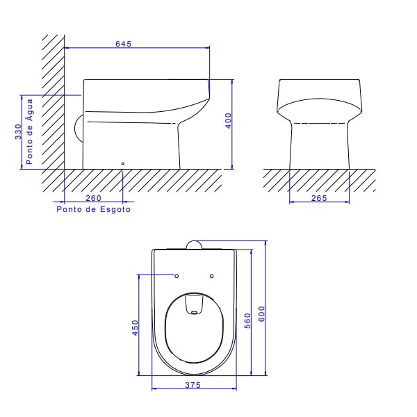 Vaso Sanitário Bacia Convencional Deca Carrara Marrom Fosco - P.60.22