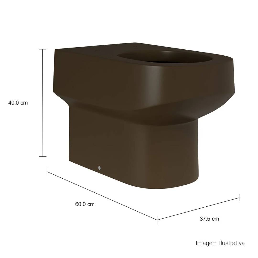 Vaso Sanitário Bacia Convencional Deca Carrara Marrom Fosco - P.60.22