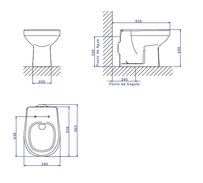 Vaso Sanitário Bacia Convencional Deca Fast Branca - P.76.17