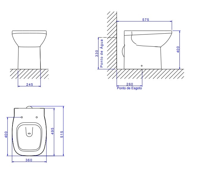 Vaso Sanitário Bacia Convencional Deca Flex Branco - P.38.17