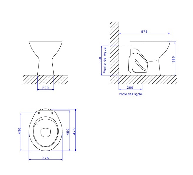 Vaso Sanitário Bacia Convencional Deca Izy Branca - P.11.17