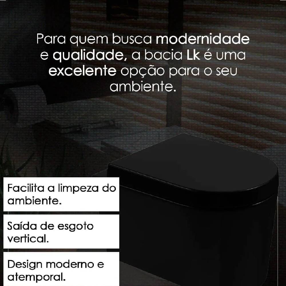 Vaso Sanitário Bacia Convencional Deca Link Ébano Preto Fosco - P.23.94