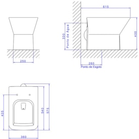 Vaso Sanitário Bacia Convencional Deca Living Branco - P.34.17