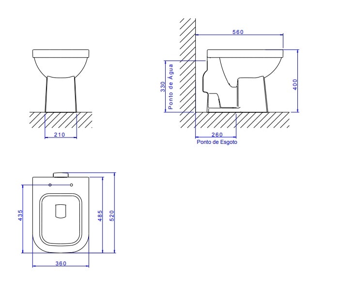 Vaso Sanitário Bacia Convencional Deca Quadra Branca - P.21.17