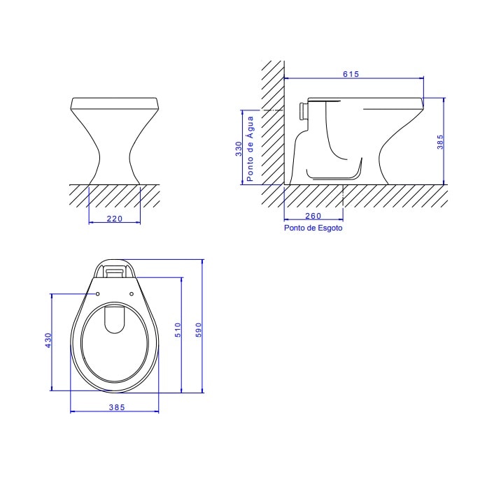 Vaso Sanitário Bacia Convencional Deca Ravena Branca - P.9.17