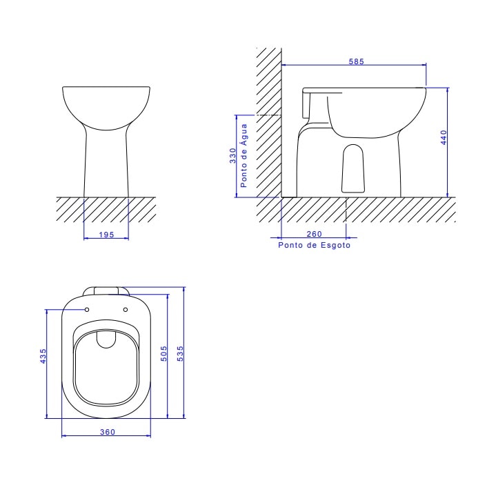 Vaso Sanitário Bacia Convencional Deca Vogue Plus Conforto sem Abertura Branca - P.510.17