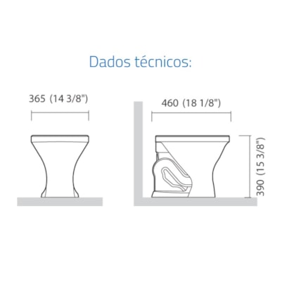 Vaso Sanitário Bacia Convencional Icasa Sabara Areia - IP3502