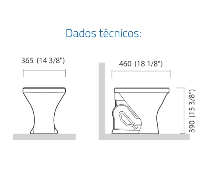 Vaso Sanitário Bacia Convencional Icasa Sabara Branca - IP3500