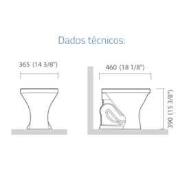 Vaso Sanitário Bacia Convencional Icasa Sabara Branca - IP3500