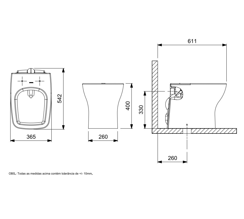 Vaso Sanitário Bacia Convencional Incepa Boss Branca - 1893010010100