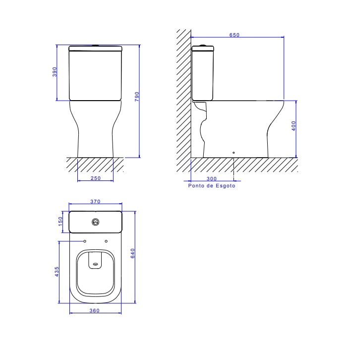 Vaso Sanitário Bacia para Caixa Acoplada Deca Axis Branca - P.470.17