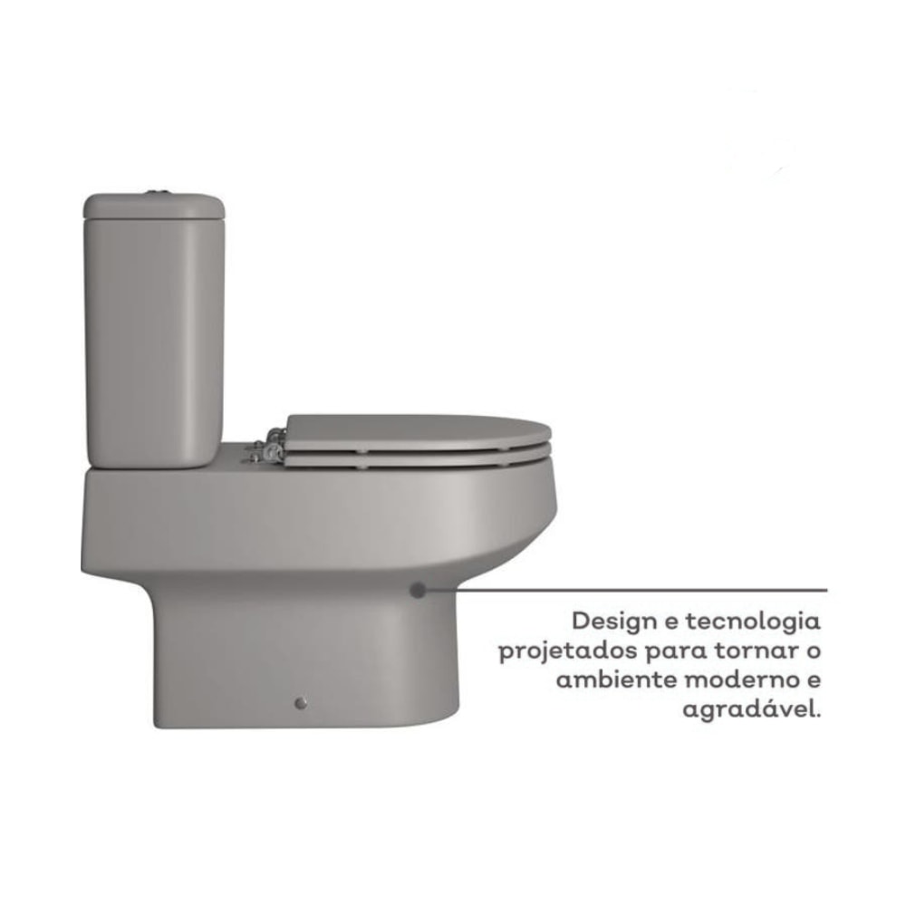 Vaso Sanitário Bacia para Caixa Acoplada Deca Carrara Cinza Antracite - P.606.85