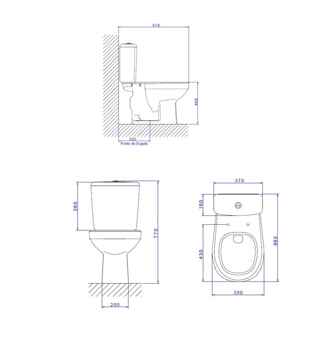 Vaso Sanitário Bacia Para Caixa Acoplada Deca Fast Branca - P.760.17