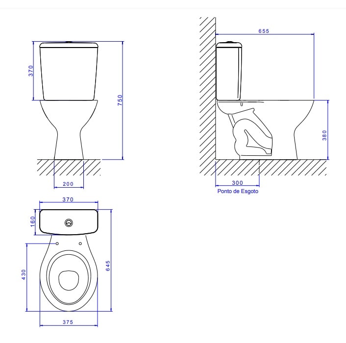 Vaso Sanitário Bacia para Caixa Acoplada Deca Izy Creme - P.111.37