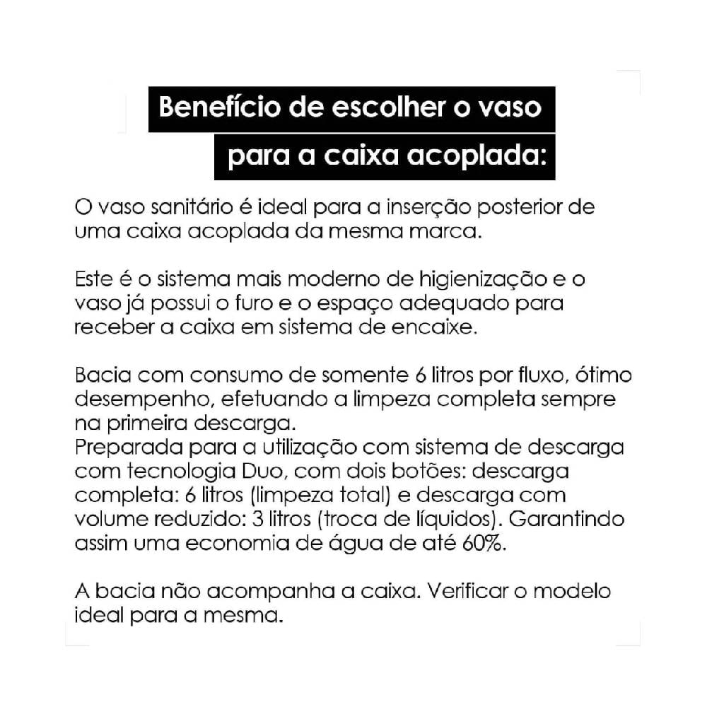 Vaso Sanitário Bacia para Caixa Acoplada Deca Link Branco - P.230.17