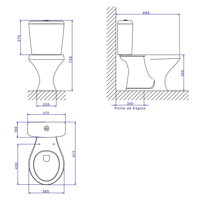 Vaso Sanitário Bacia para Caixa Acoplada Deca Ravena Branca - P.909.17