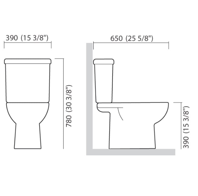 Vaso Sanitário Bacia para Caixa Acoplada Icasa Misti Branca - IP4100