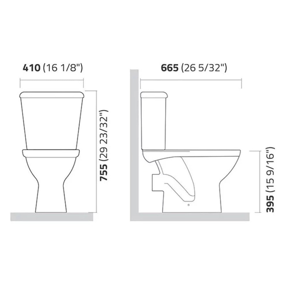 Vaso Sanitário Bacia Para Caixa Acoplada Icasa Sabara Branco - Ip3600